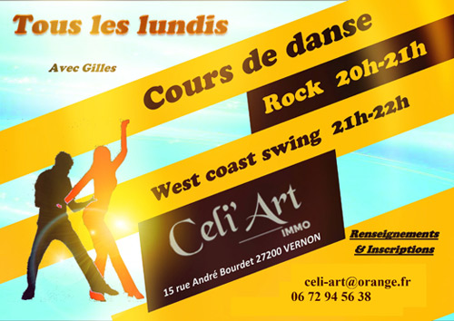 Apprendre à danser le Rock à Vernon 27200 Ecole de danse Celi'Art Cours de Danse Rock et West coast swing Rentrée 2021-2022