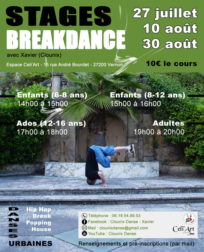 Stage Breakdance Celi'Art - été 2022 Clounix