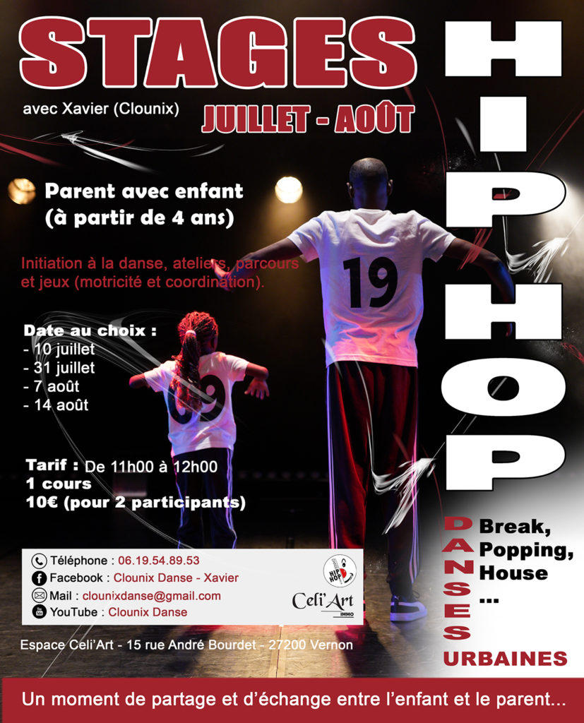 Stage HIP HOP - Parent et enfant Céli'Art Clounix Vernon 27 - Xavier