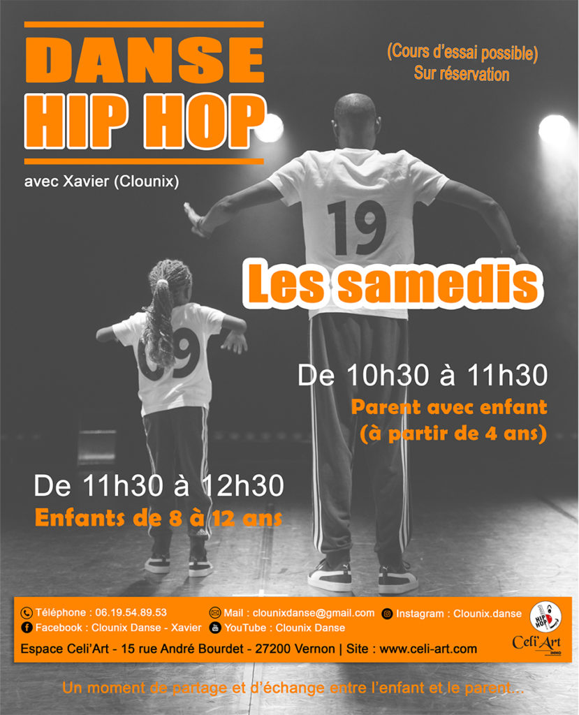 Cours danse HIP HOP - Parent et enfant - Clounix Celi'Art Vernon 27